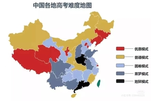 中国高考难度分布图