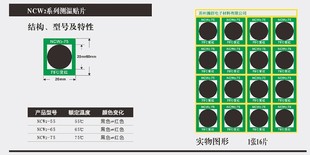 NCW2-55度 可逆型变色测温贴片/测温贴/温度纸/单格测温纸16片