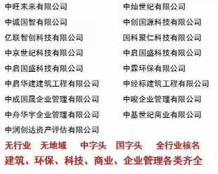 中字头无区域公司2023注册要求