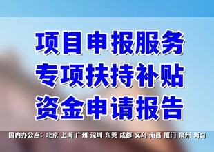 补助资金申请报告编写，项目资金申请报告